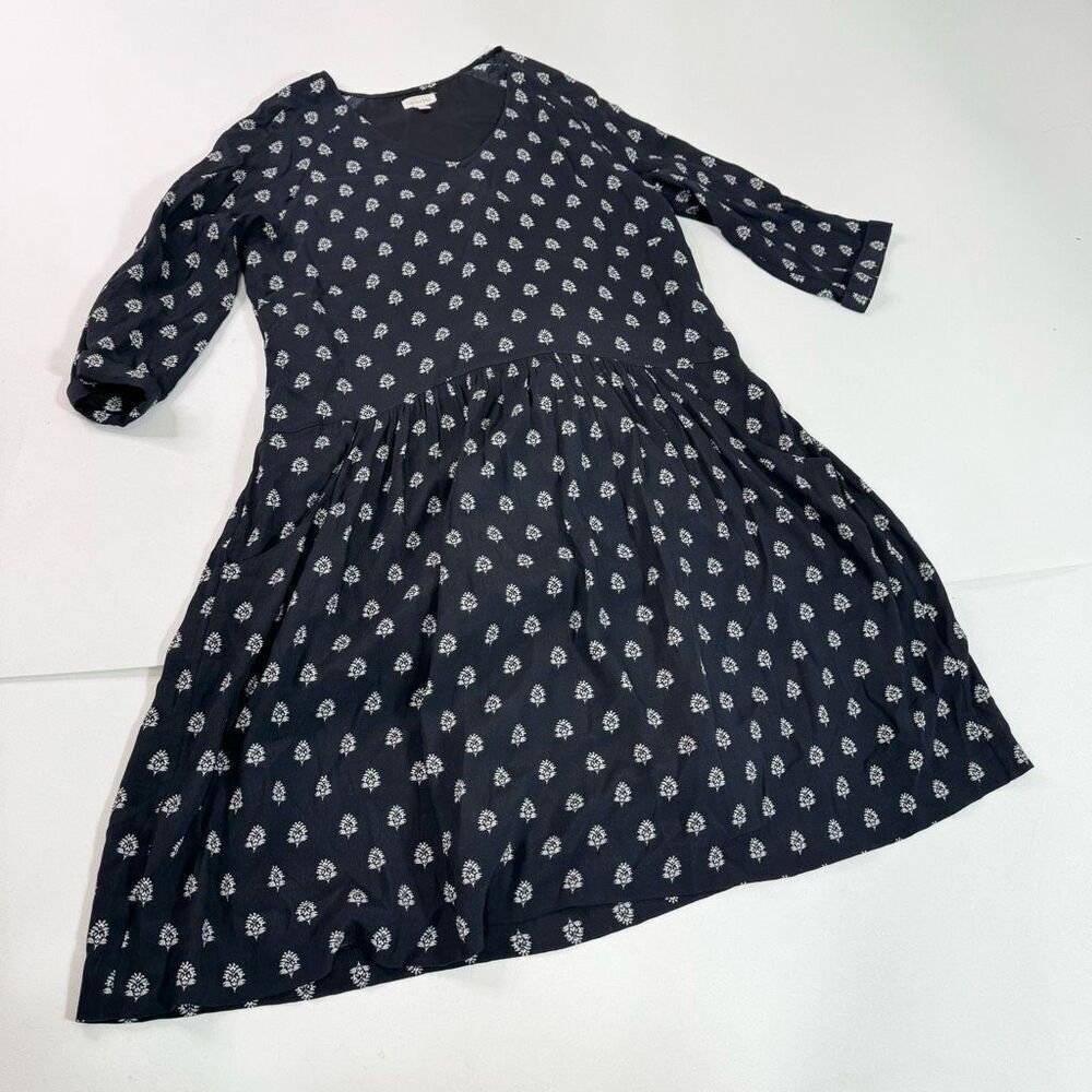 Women's Navy Floral Print Midi Dress